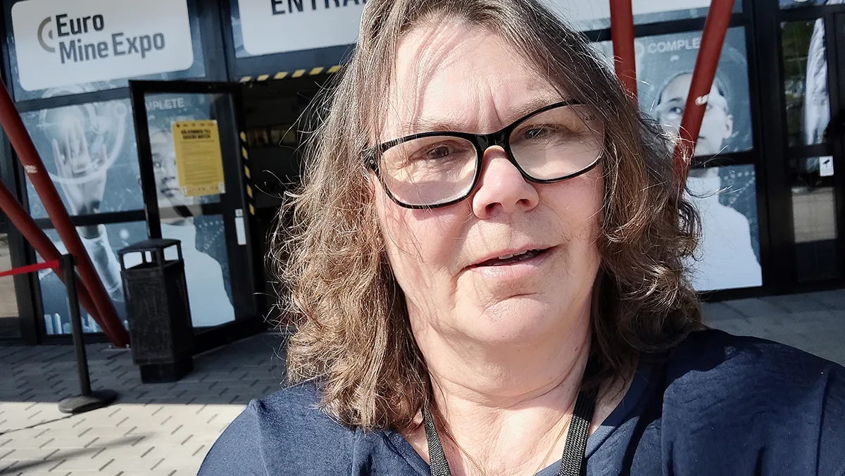 Copywriter Anna Almqvist på uppdrag till Euro Mine Expo i Skellefteå 2024.